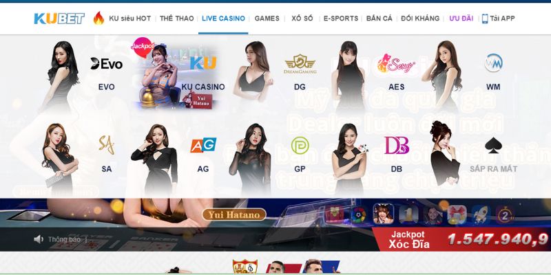 Live casino KUBET đẳng cấp với những siêu phẩm