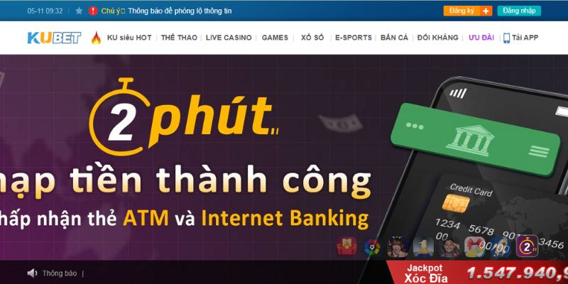 KUBET được cộng điểm nhờ giao dịch nhanh chóng